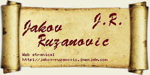 Jakov Ružanović vizit kartica